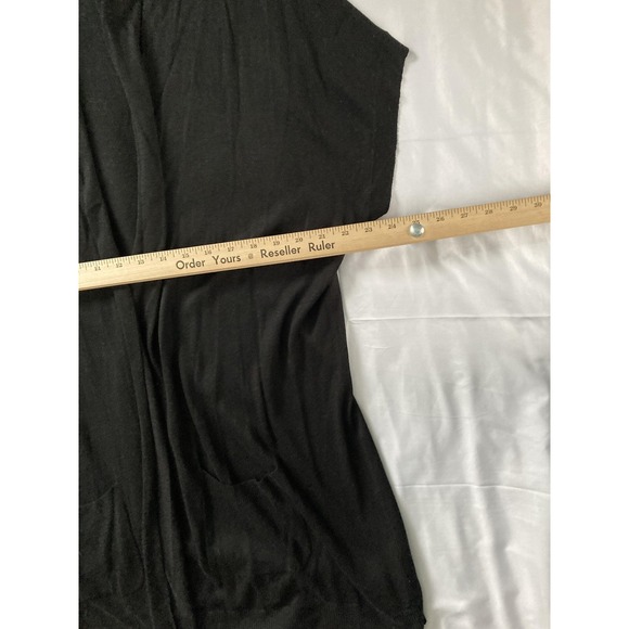 Coldwater‎ Creek Cardigan Sweater Women 2X Black Open Front Dolman Pocket Knit - Picture 10 of 12